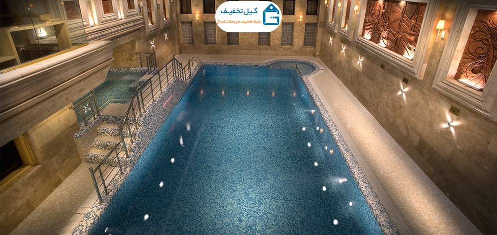 تصویر از بالا استخر هتل معین فومن