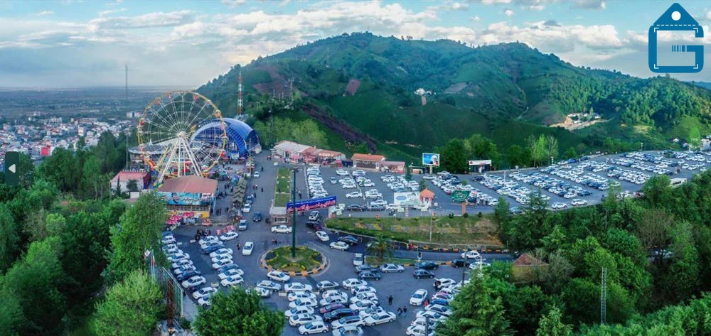 نمای آسمانی از شهربازی لاهیجان